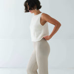 Pullunder Top CHIA in der Farbe champagner. Alpaka Merino Wolle