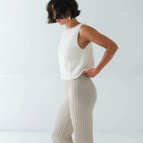 Pullunder Top CHIA in der Farbe champagner. Alpaka Merino Wolle