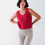 Pullunder Top CHIA in der Farbe cherry. Alpaka Merino Wolle